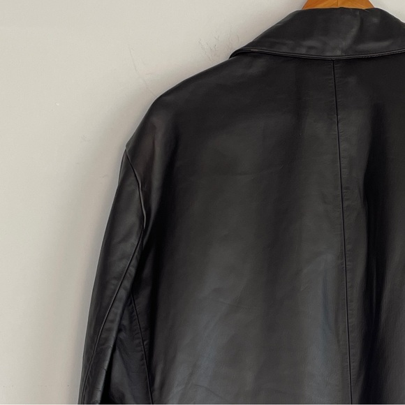 Vintage Gap Leather Blazer Size L Chocolate Brown 90s Y2K - Picture 9 of 13